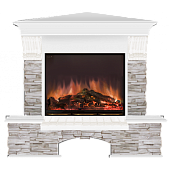 Каминокомплект Glenrich Бостон Мисхор угловой (белый)+Arte 23
