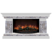 Каминокомплект Glenrich Брайтон Марсель 86 (белый)+Rondo S86