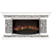 Каминокомплект Glenrich Лорд Карелия 86 (белый)+Rondo S86