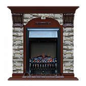 Каминокомплект Glenrich Арочный Алтай (красное дерево)+Fobos Black