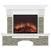 Каминокомплект Glenrich Бостон Грот однотонный (белый)+Arte 23
