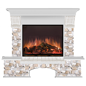 Каминокомплект Glenrich Бостон Арбат (беленый дуб)+Arte 23